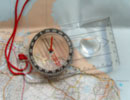 Picture representing site map - Compass and map
